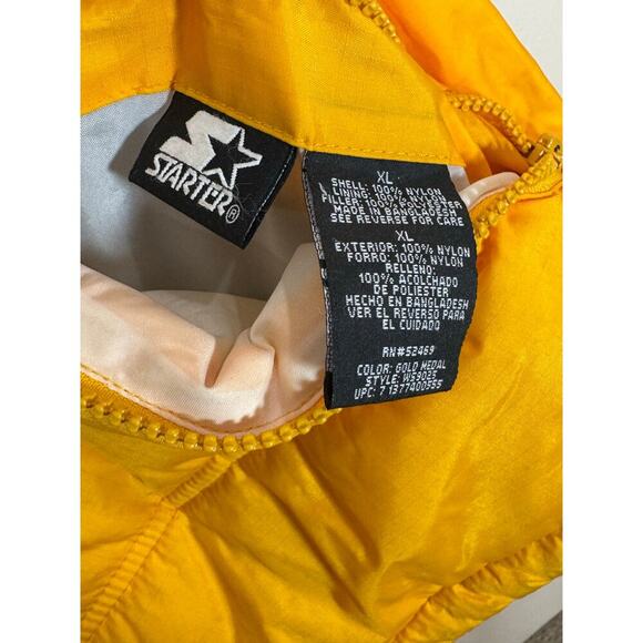 VTG Starter Mens Puffer Vest XL Gold Medal Yellow Black Reversible Y2K 90s - Picture 4 of 14